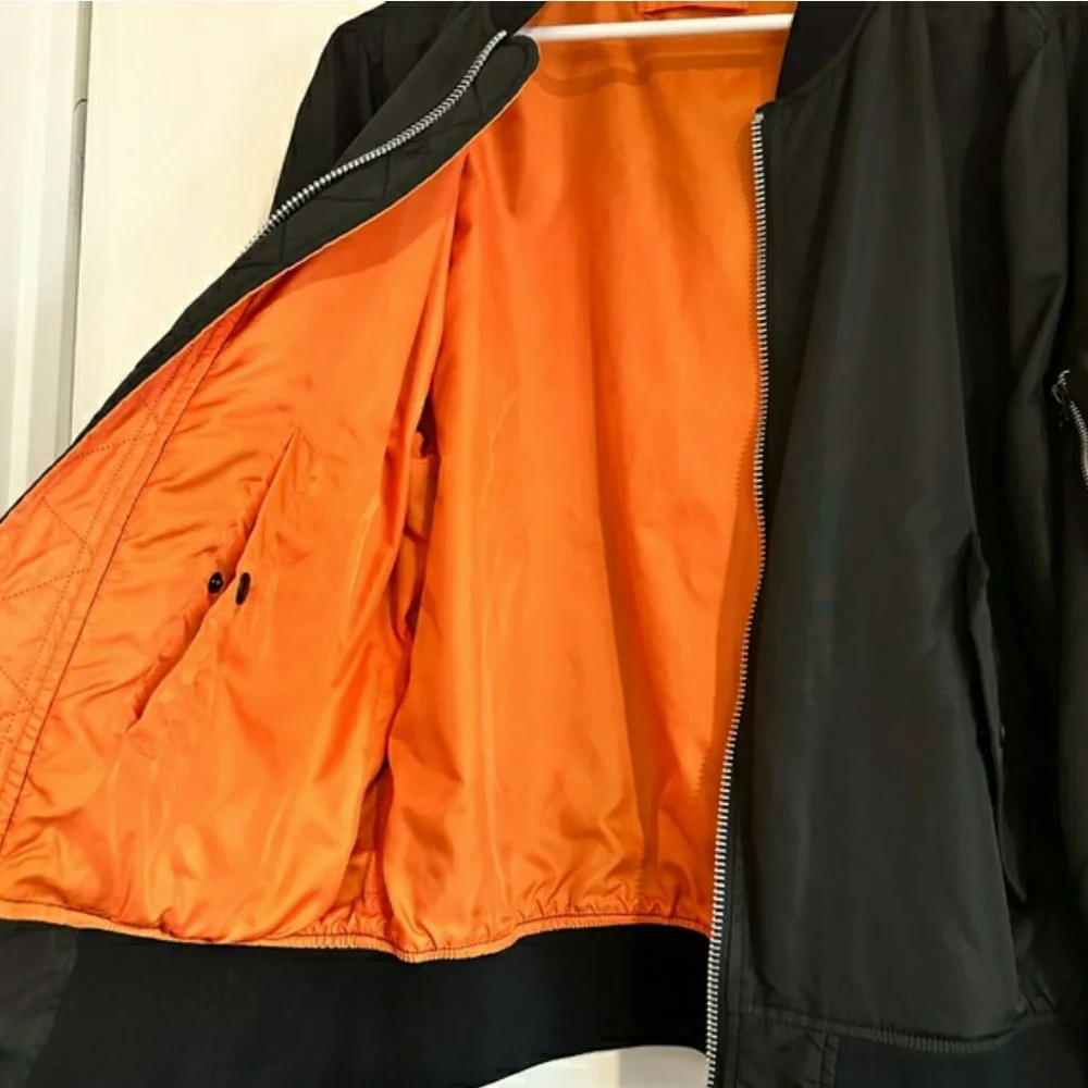 Alpha Industries MA-1 Slim Fit Black Bomber Jacket. Reversible.See Special Offer - Picture 5 of 8